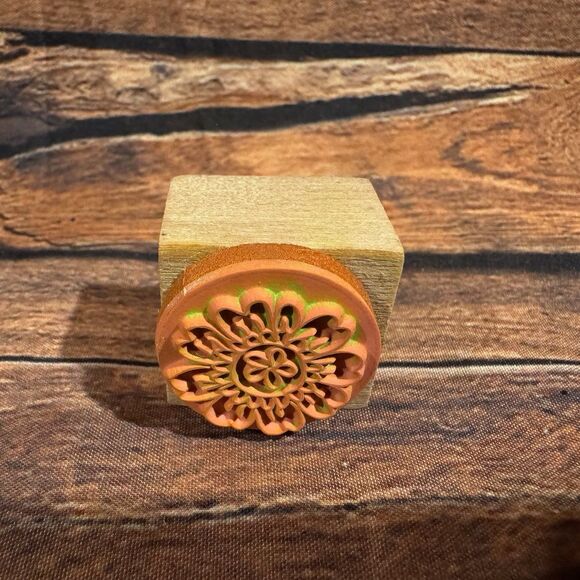 Flower Rubber Stamp Wooden Mounted Crafting Scrapbooking Greeting Cards Floral - Picture 2 of 9